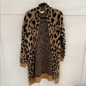 BP Leopard Print Long Cardigan